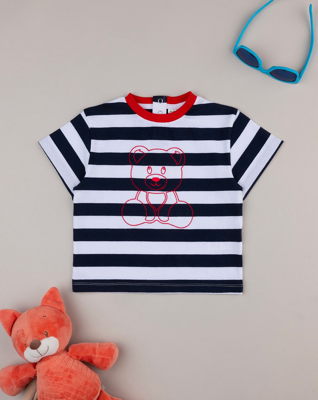 T-shirt bimbo righe bianco/blu