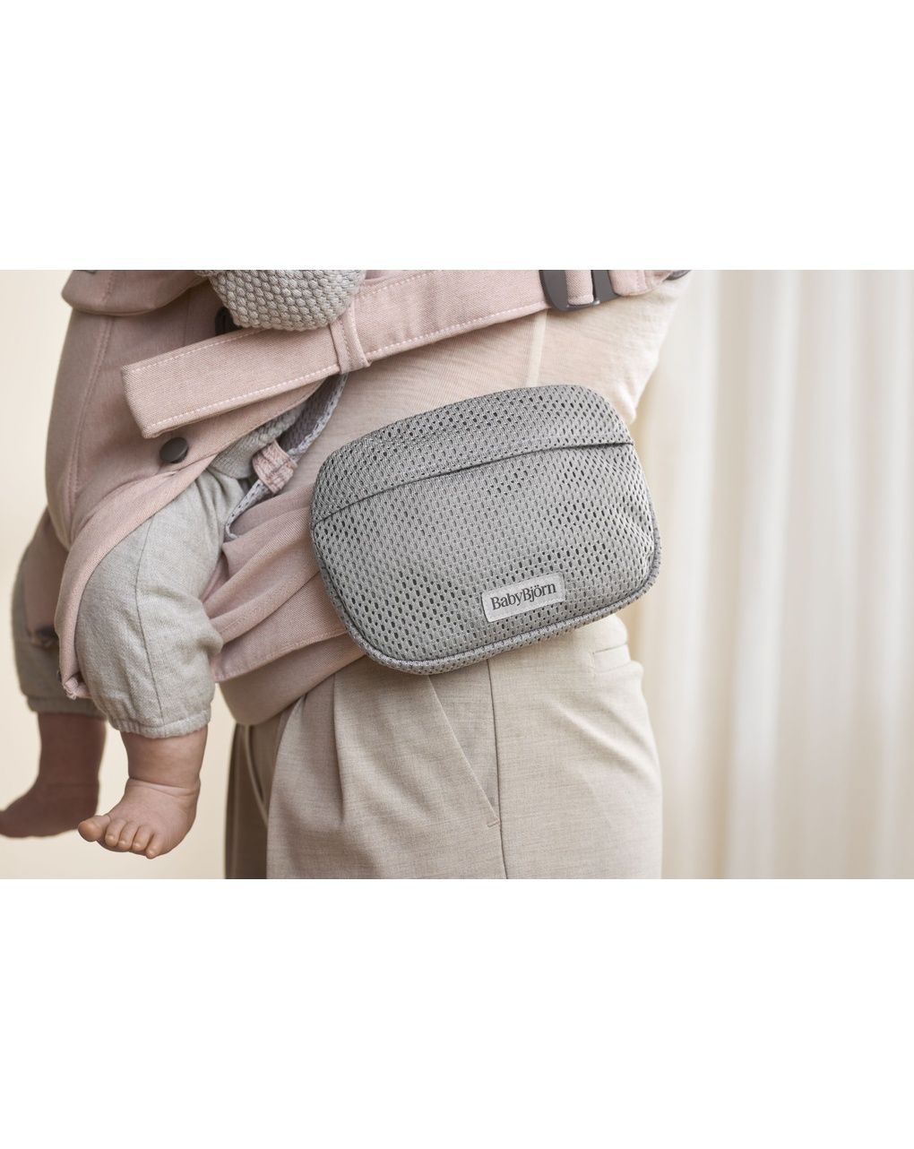 Borsello a tasca pocket pouch for baby carrier mesh grey - babybjörn