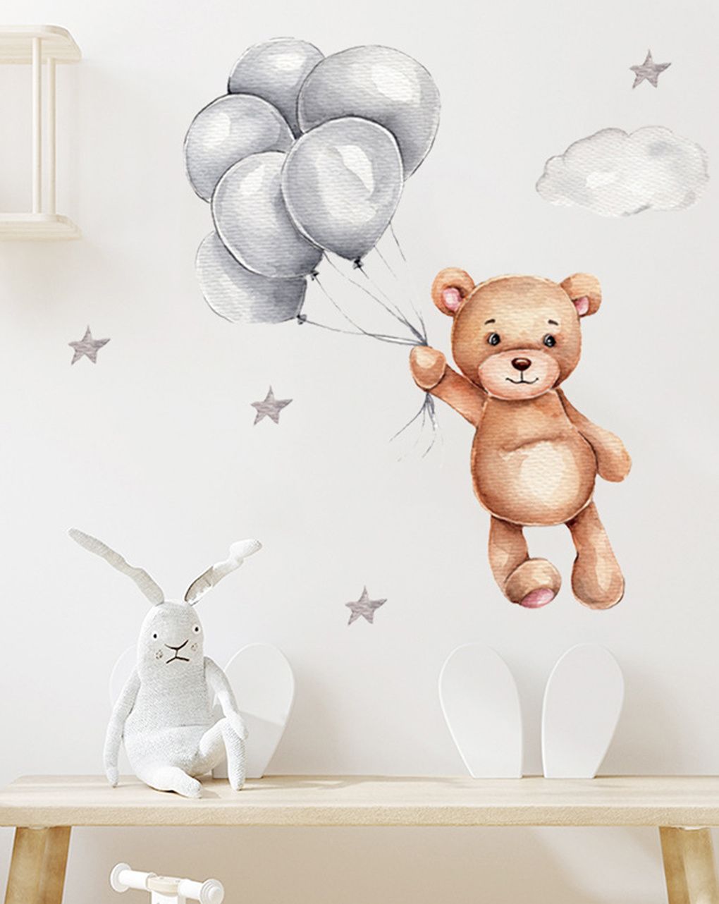 Adesivo decorativo da parete - orsetto con palloncini - autoadesivo - sipo