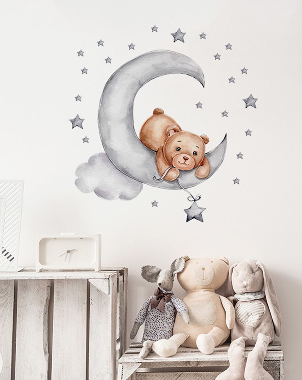 Adesivo decorativo da parete - orsetto luna -  autoadesivo - sipo