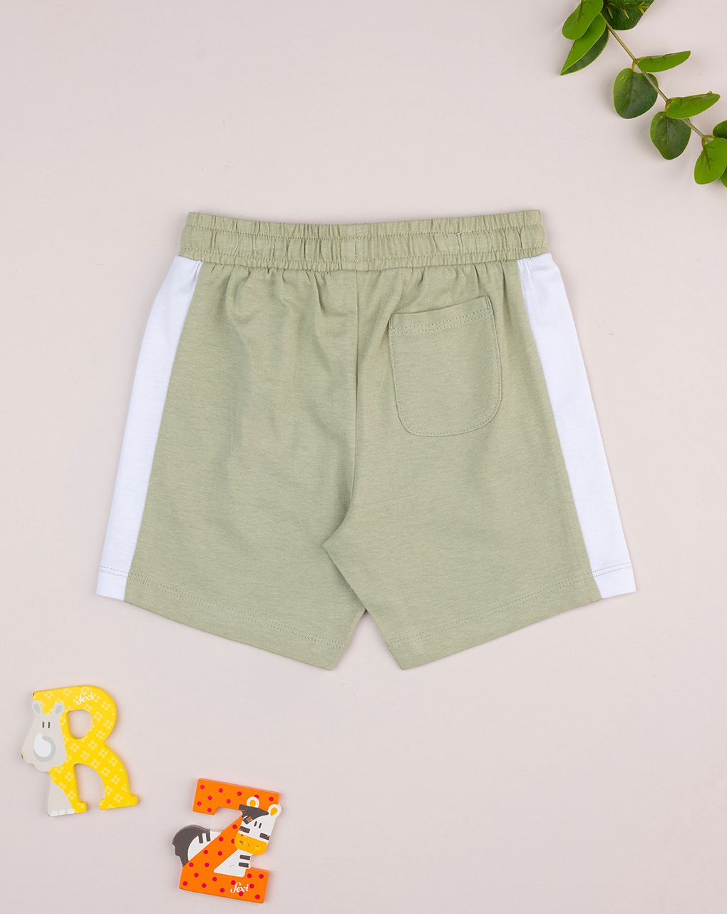 Shorts bimbo verde/bianco