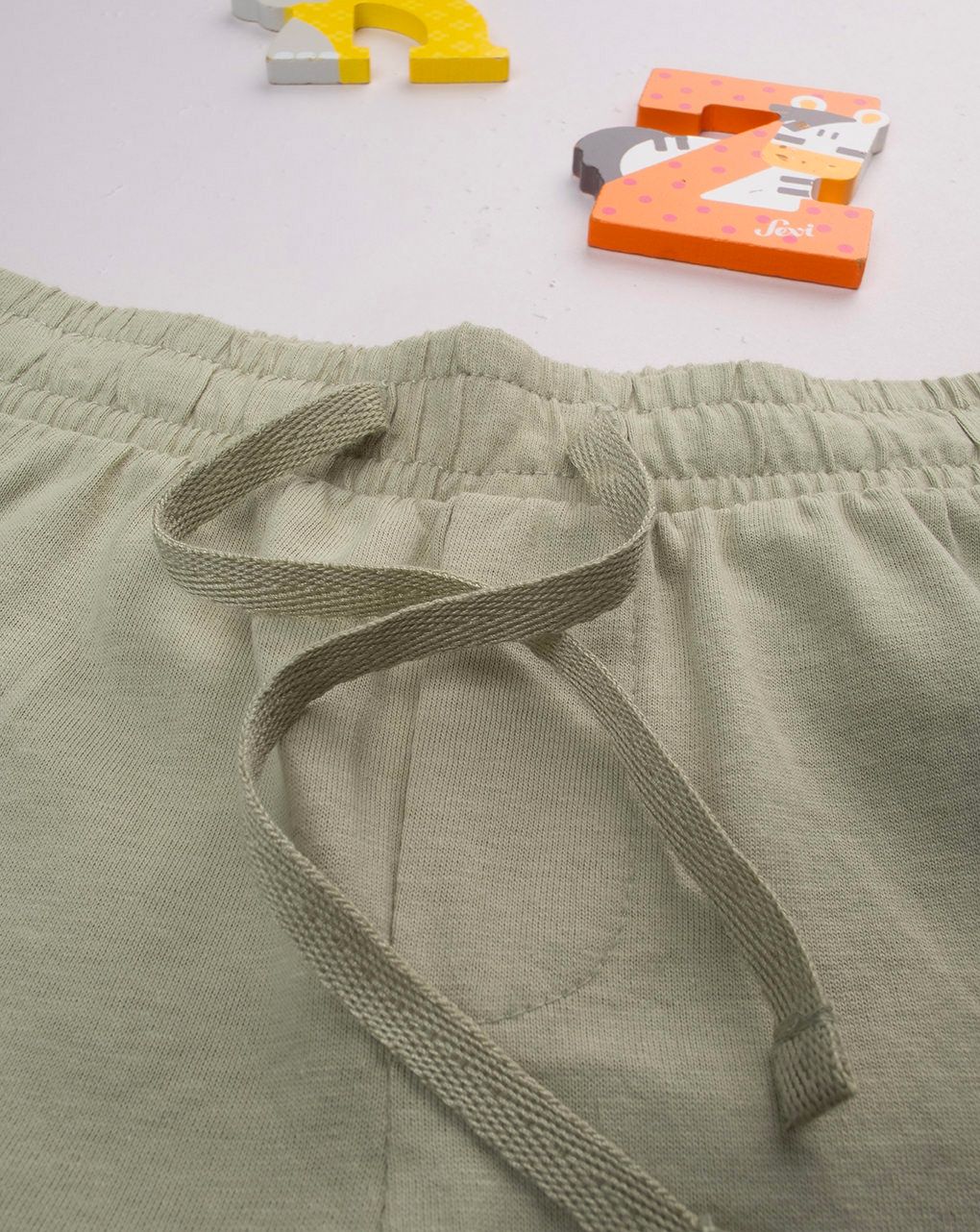 Shorts bimbo verde/bianco