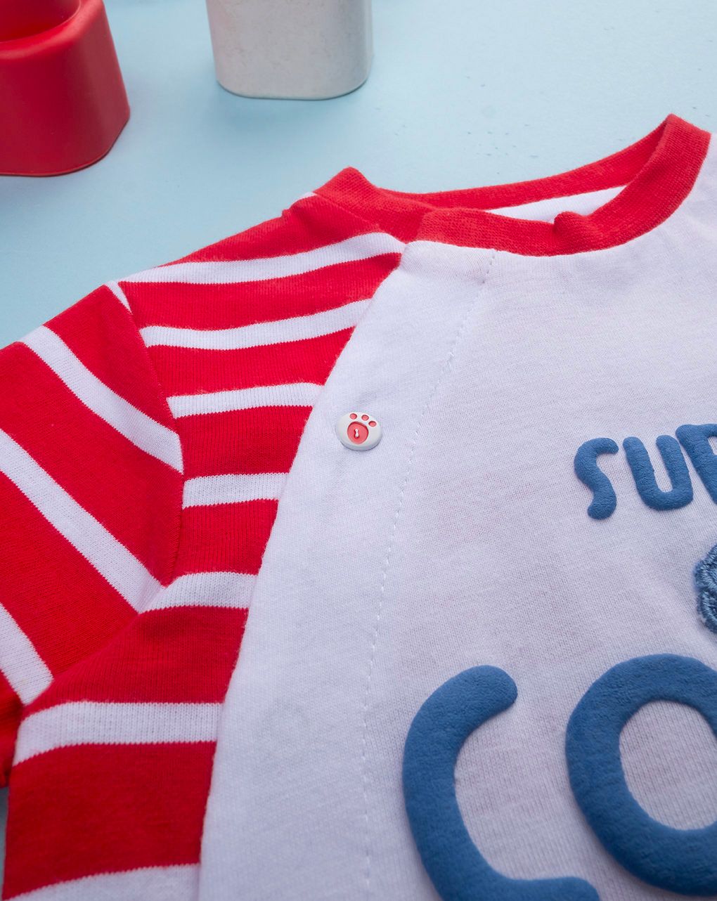 Tutina bimbo bianco/rossa super cool