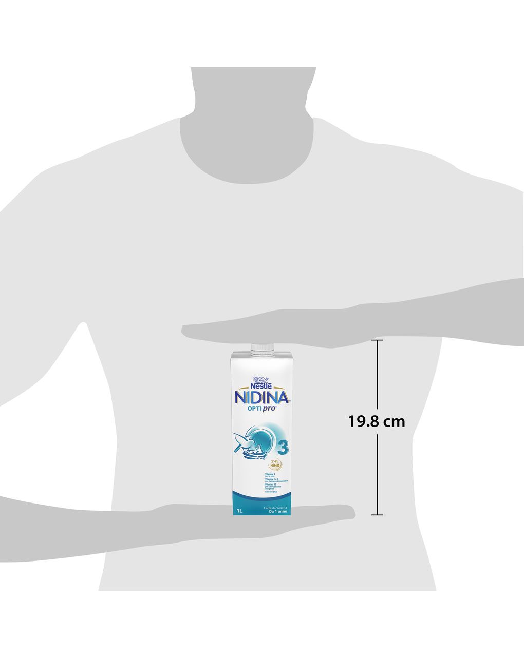 Latte di crescita liquido nidina optipro 3 dai 12 mesi. brick da 1l - nestlé