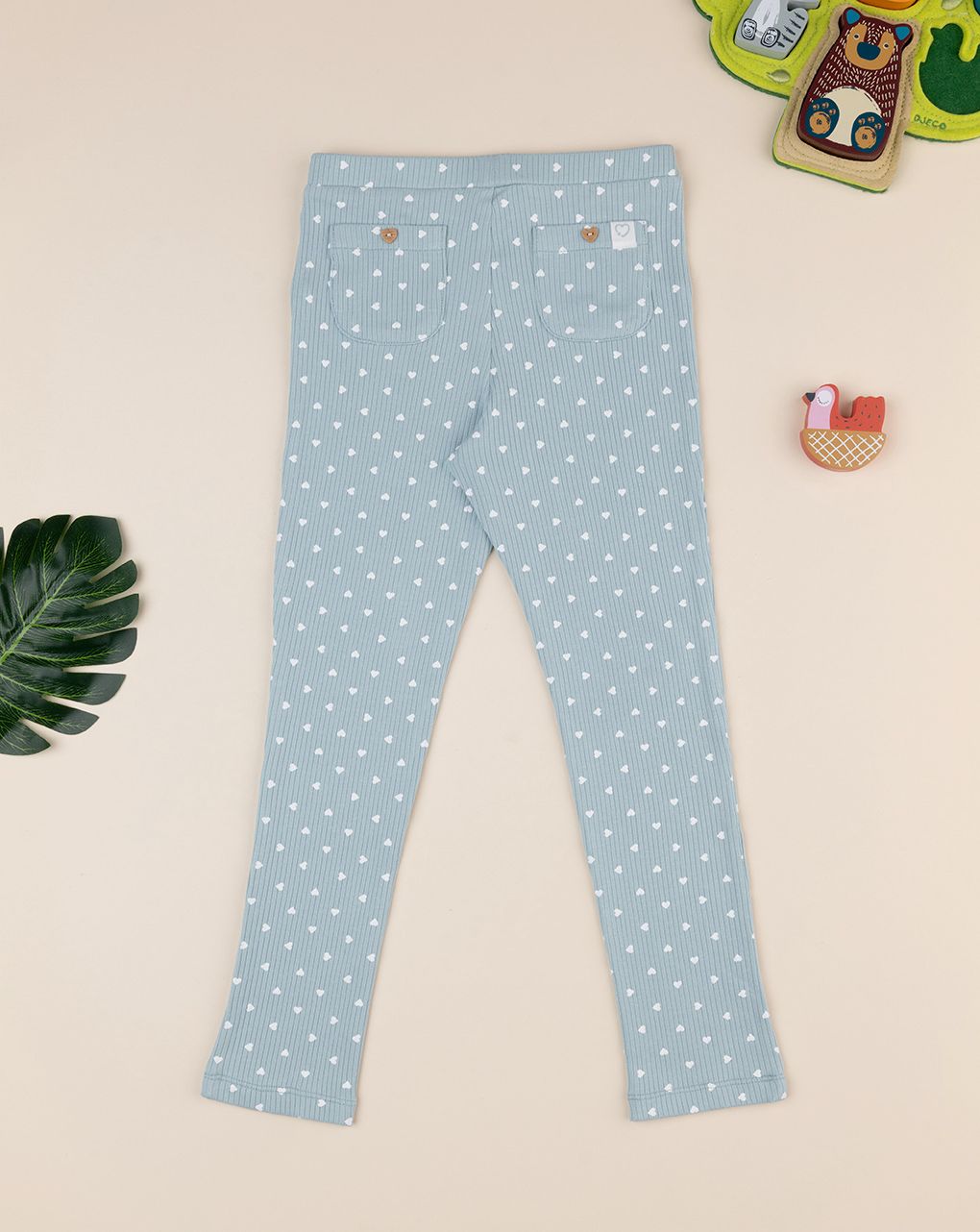 Legging bimba verde stampa allover