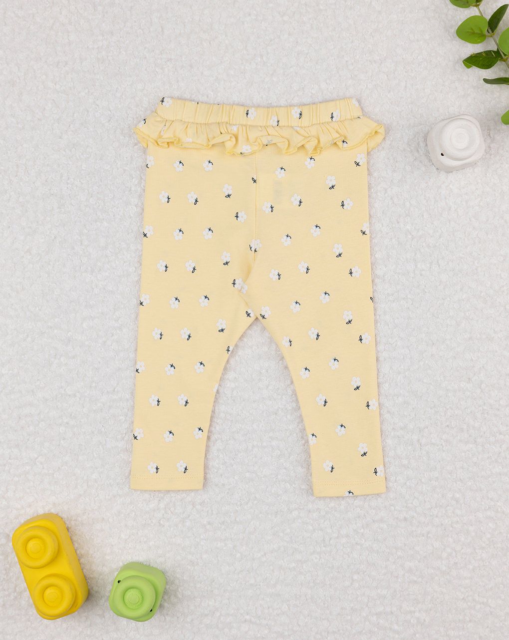 Legging bimba gialli fiorellini allover