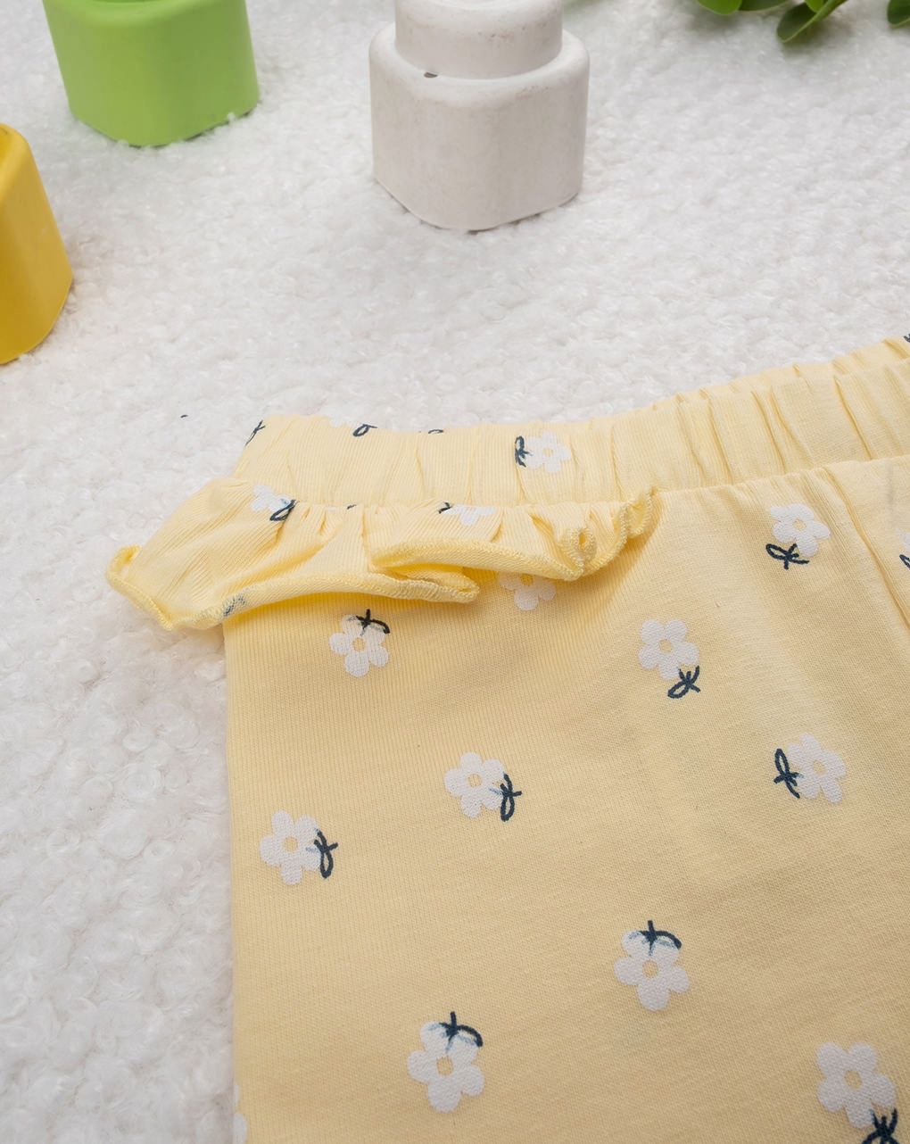 Legging bimba gialli fiorellini allover