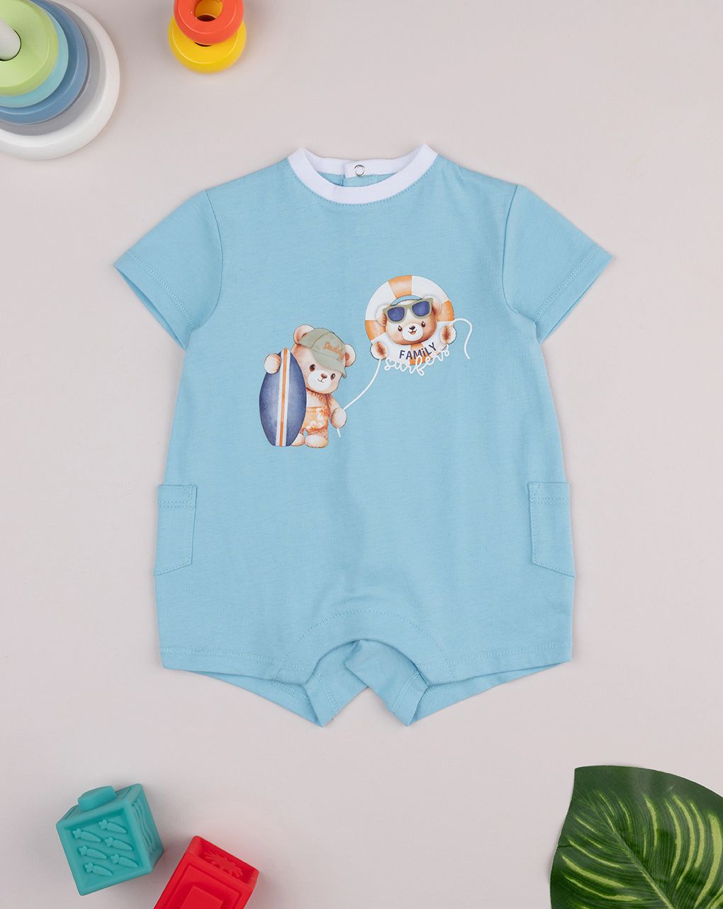 Pagliaccetto bimbo azzurro stampa orsetti