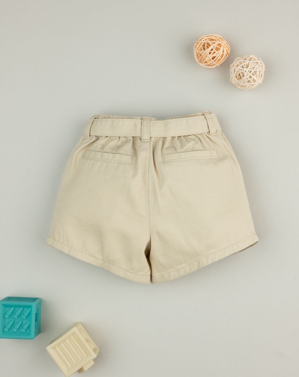 Shorts beige bambina con fusciacca