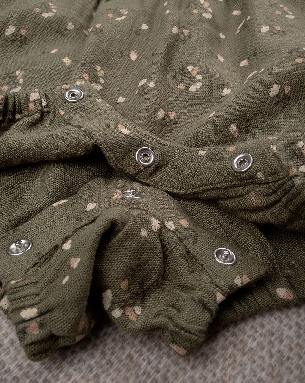 Tutina corta bimba verde fiorellini