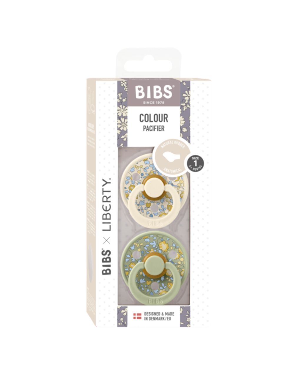 Bibs x liberty colour anatomico lattice avorio - salvia size 1 - bibs
