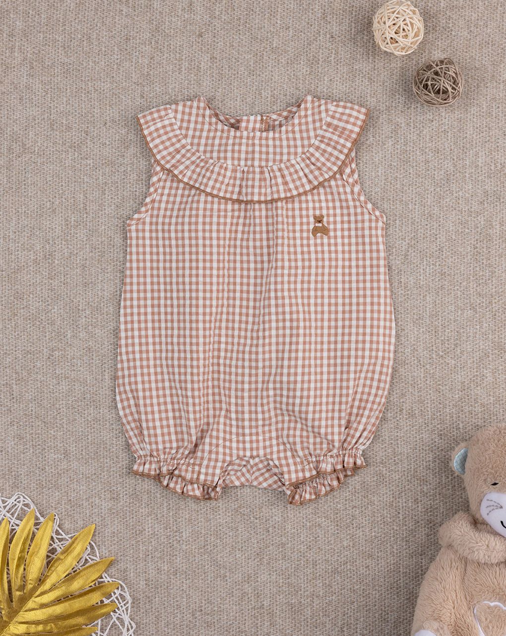 Pagliaccetto vichy marrone