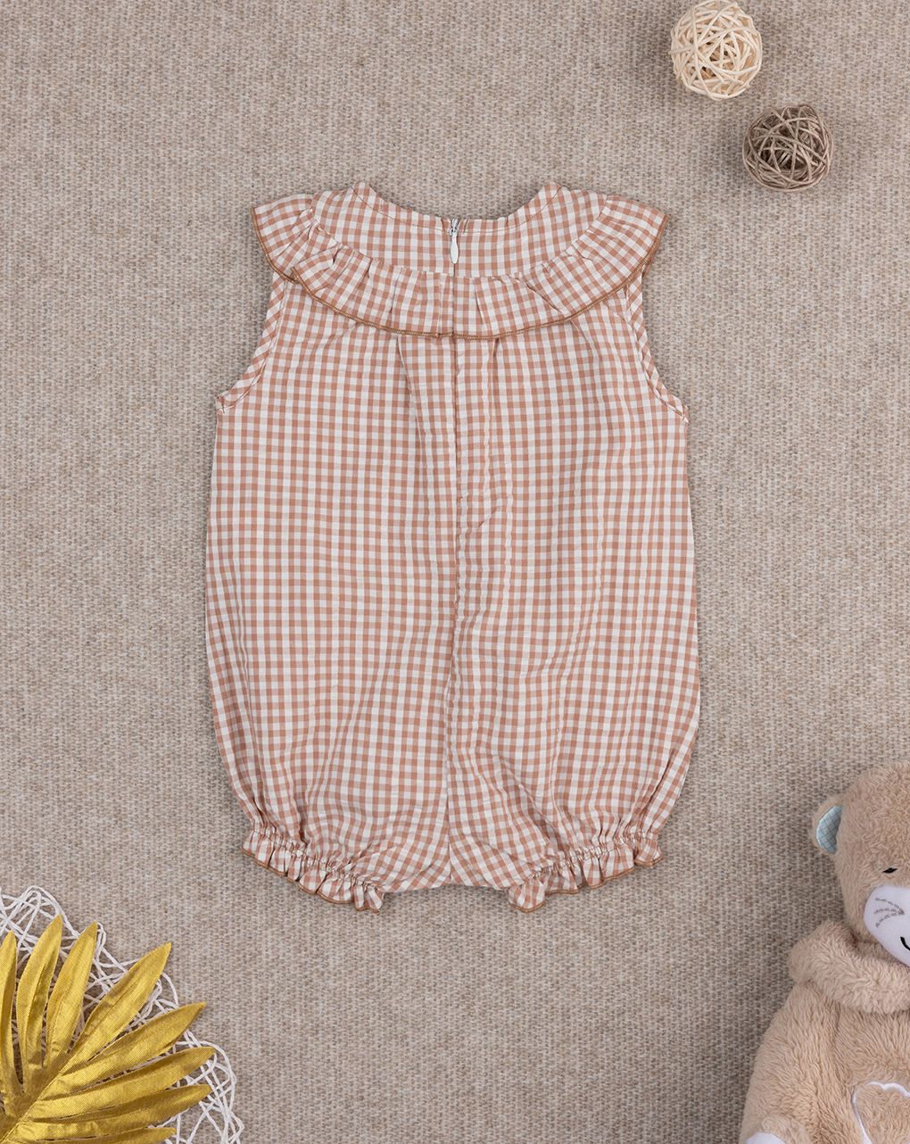 Pagliaccetto vichy marrone