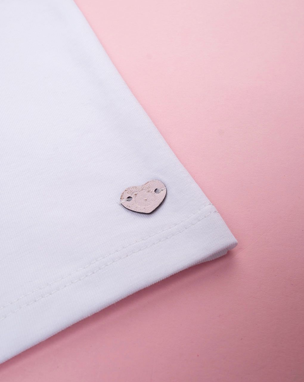 T-shirt bimba bianca fiore denim