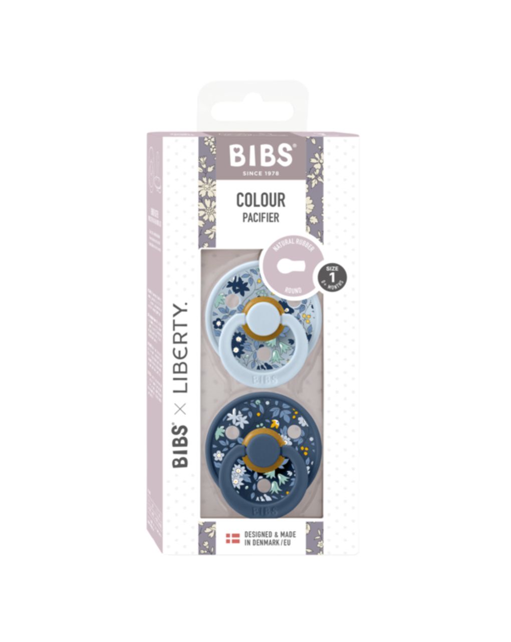 Bibs x liberty colour rotondo lattice baby blu - blu acciaio size 1 - bibs