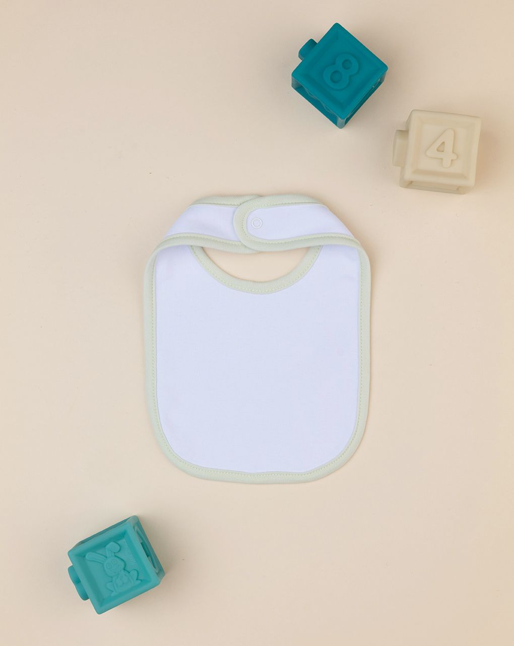 Bavaglino bimba bianco/verde