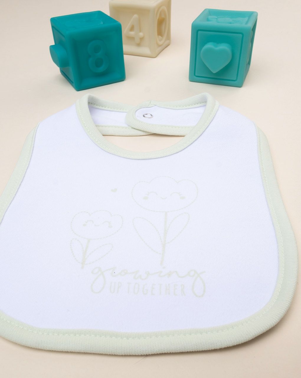 Bavaglino bimba bianco/verde