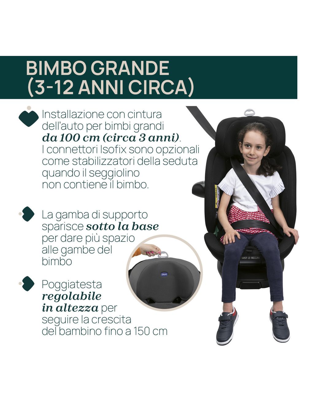 Seggiolino auto everone i-size black 40-150cm - chicco