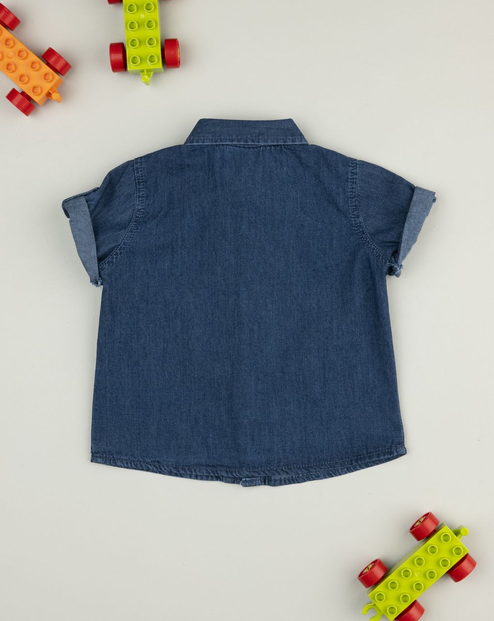Camicia bambino mezza manica chambray