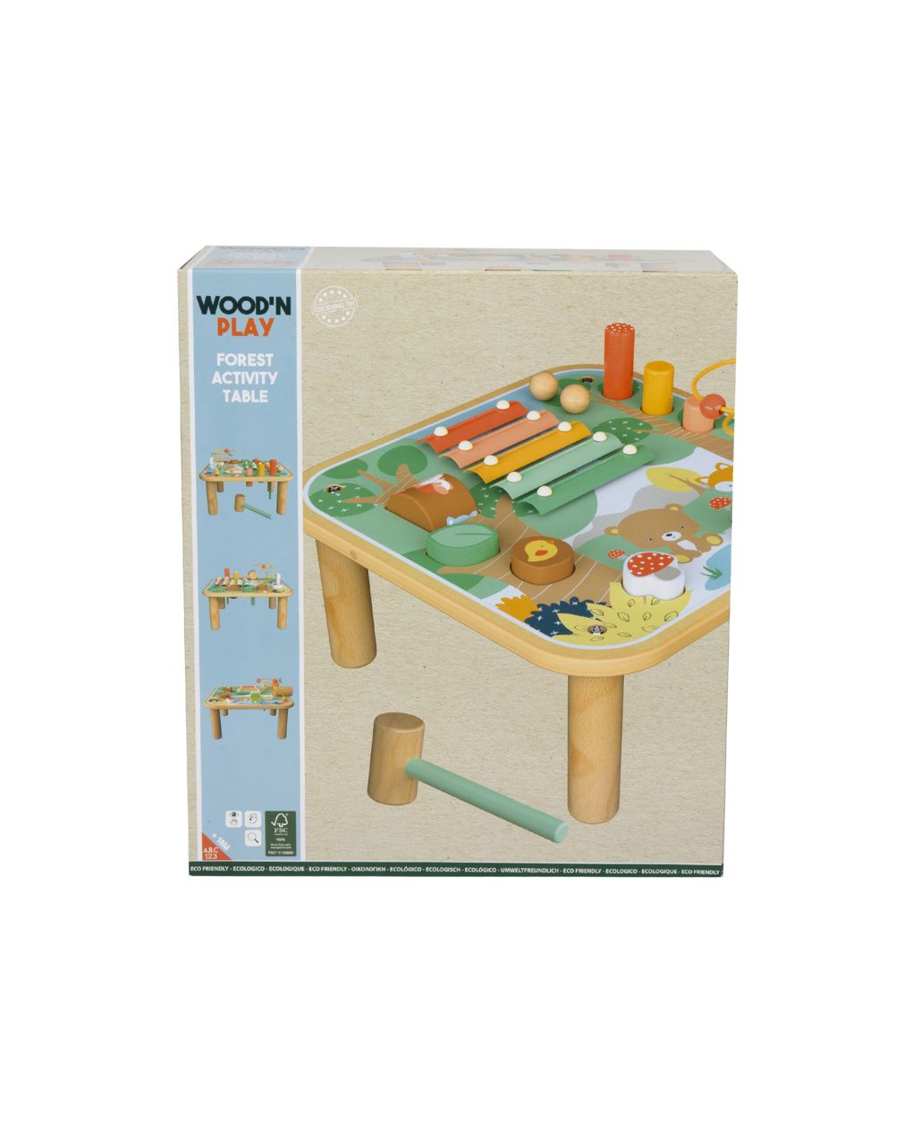Tavolino multiattività bosco in legno - 18m+ - wood "n" play