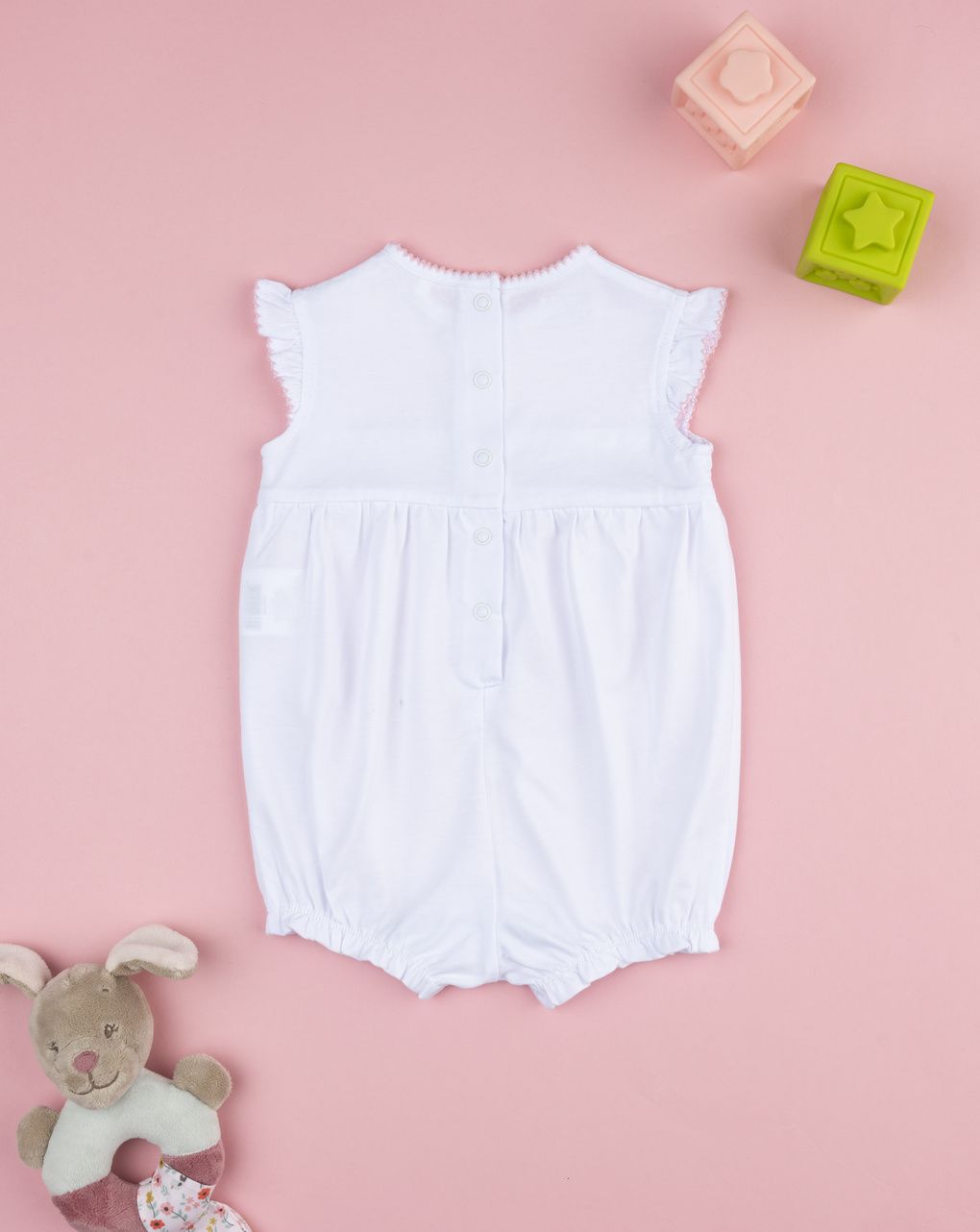 Pagliaccetto bimba bianco con greca