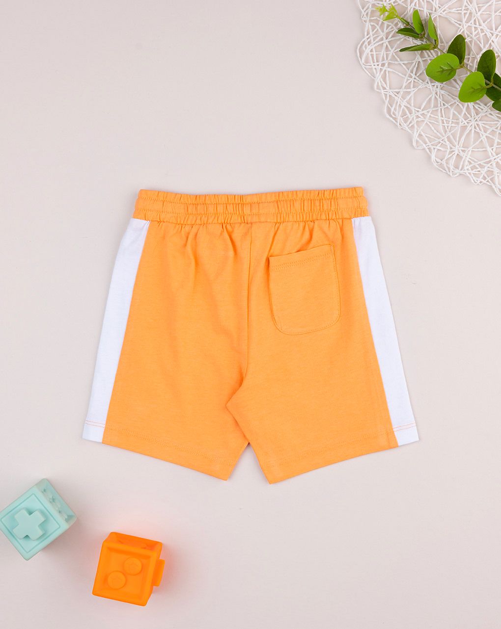 Shorts bimbo arancione/bianco
