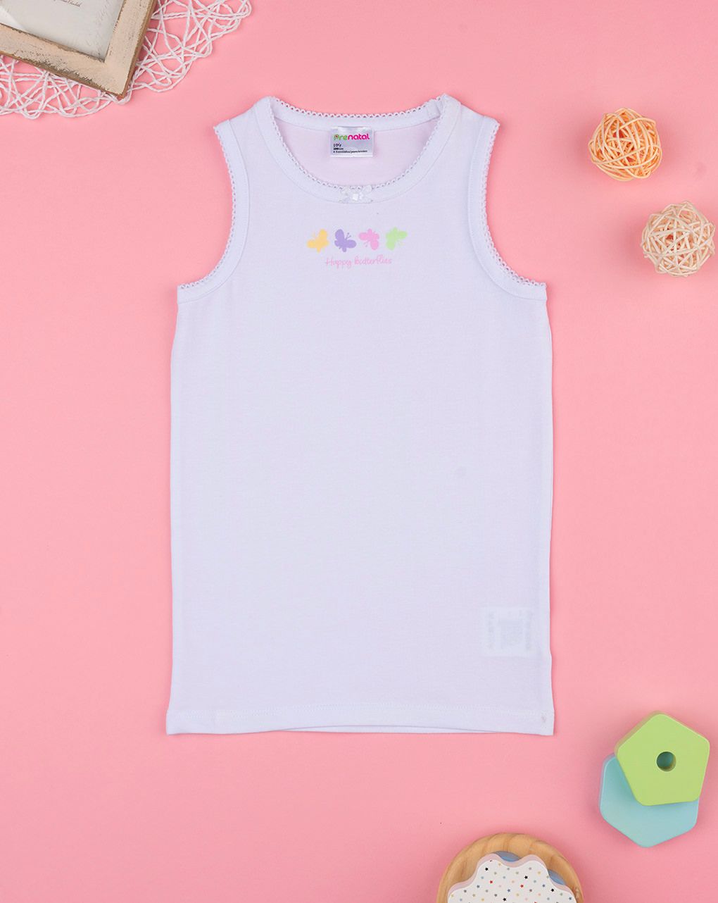 Canotta bimba farfalle colorate