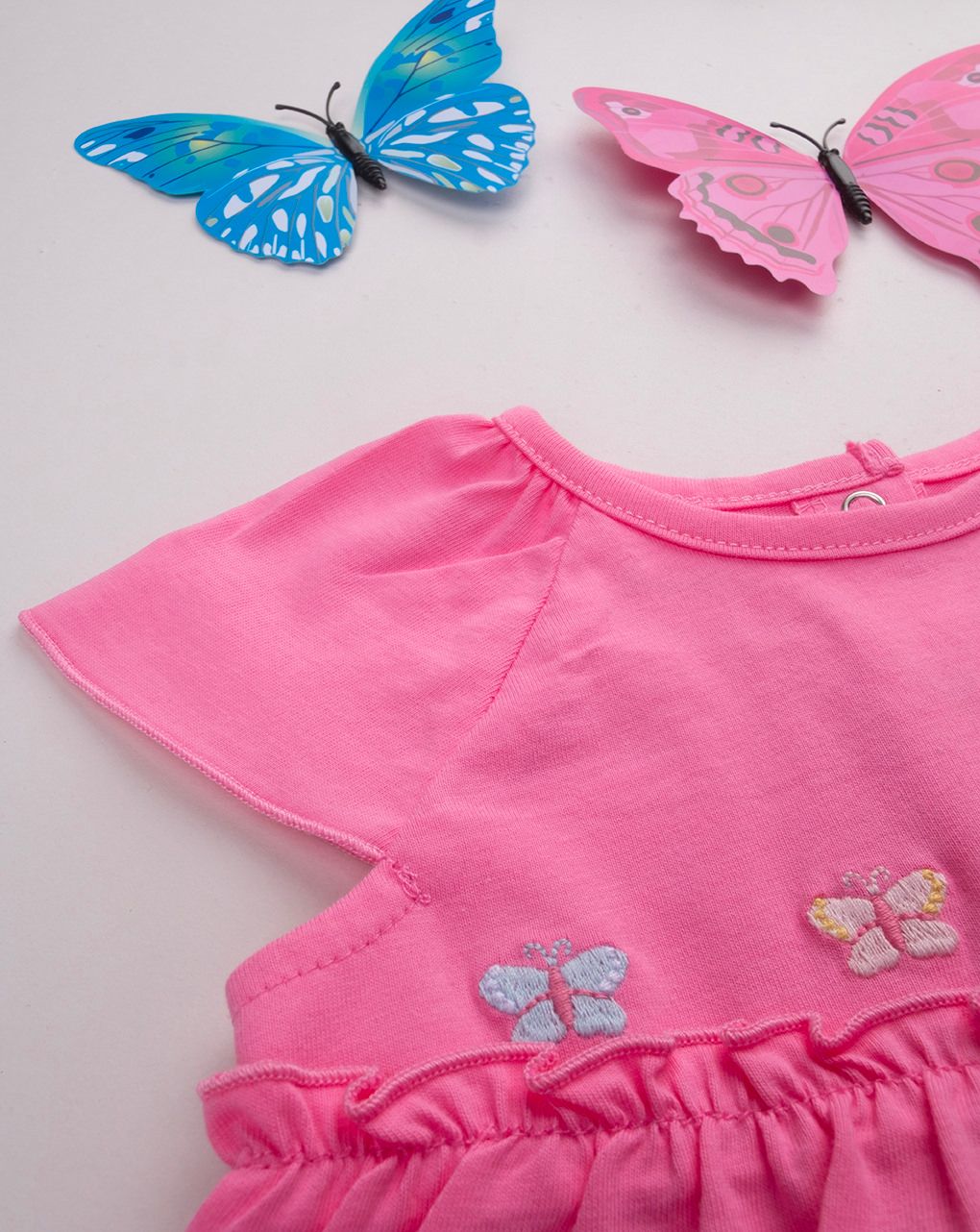 Completo corto bimba farfalle allover