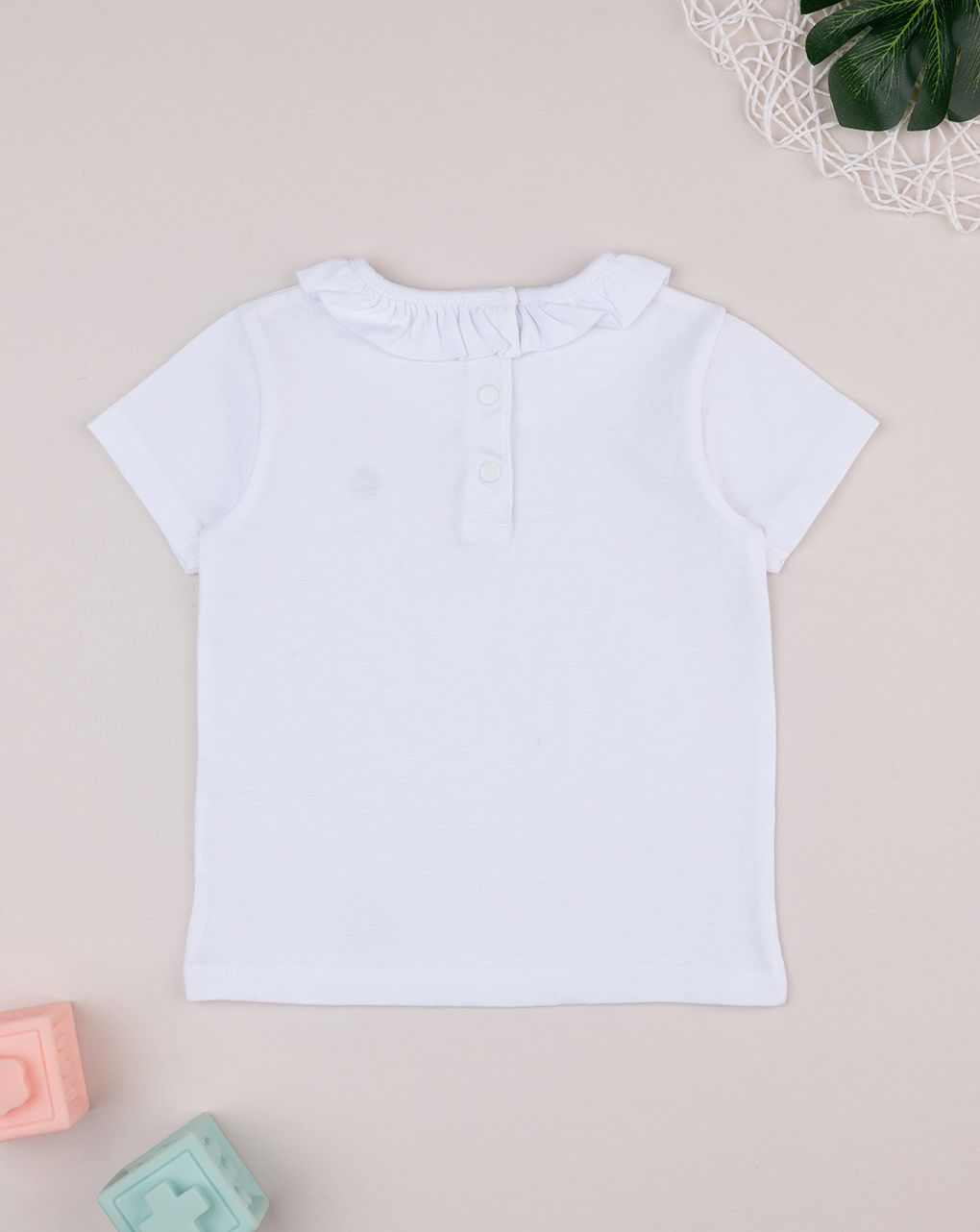 T-shirt bimba bianca margherita
