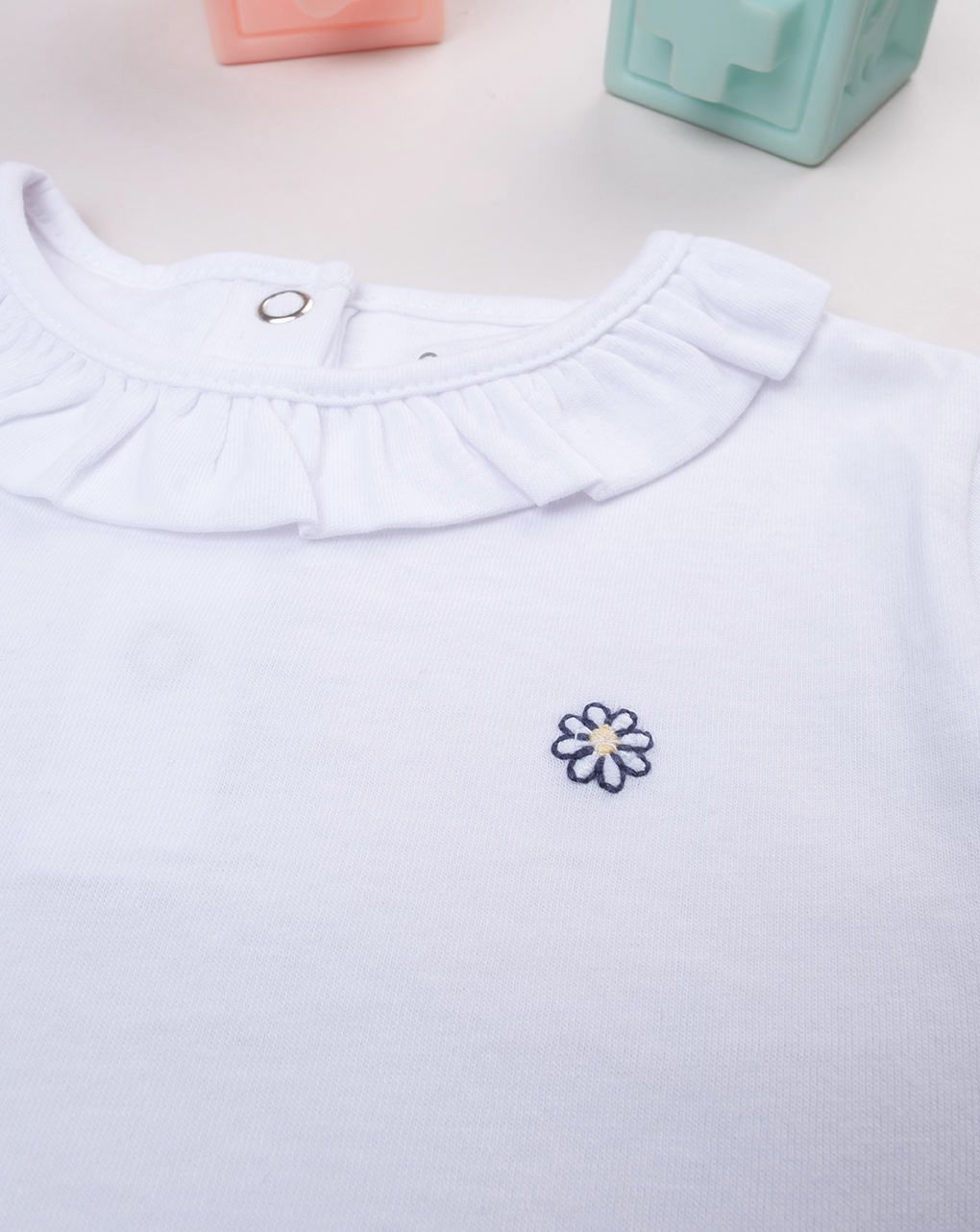 T-shirt bimba bianca margherita