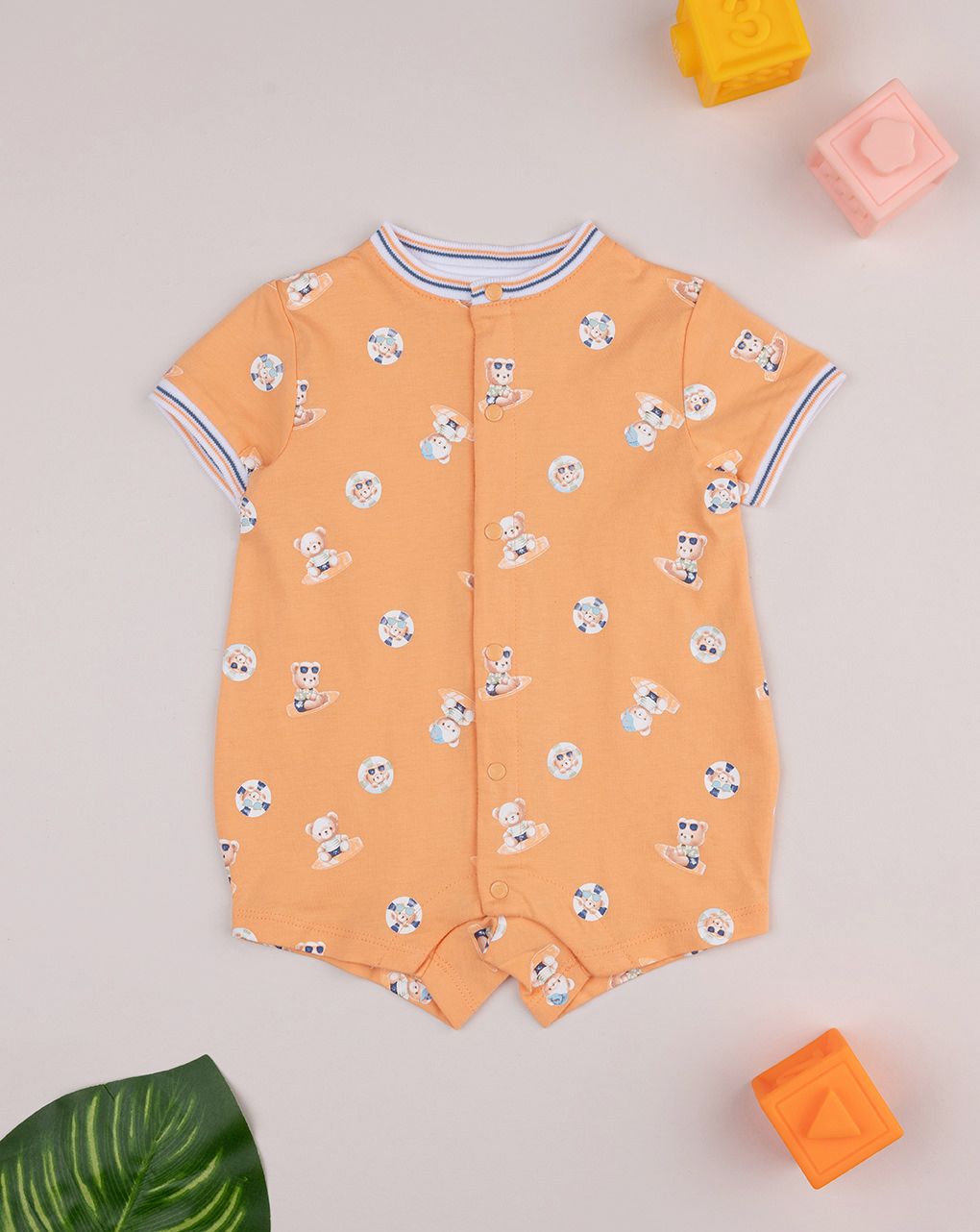 Pagliaccetto bimbo arancione stampa allover