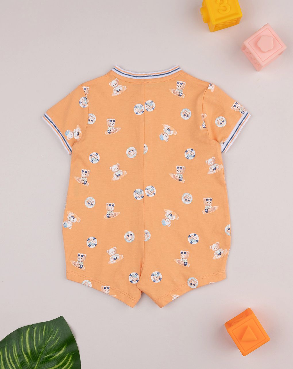 Pagliaccetto bimbo arancione stampa allover