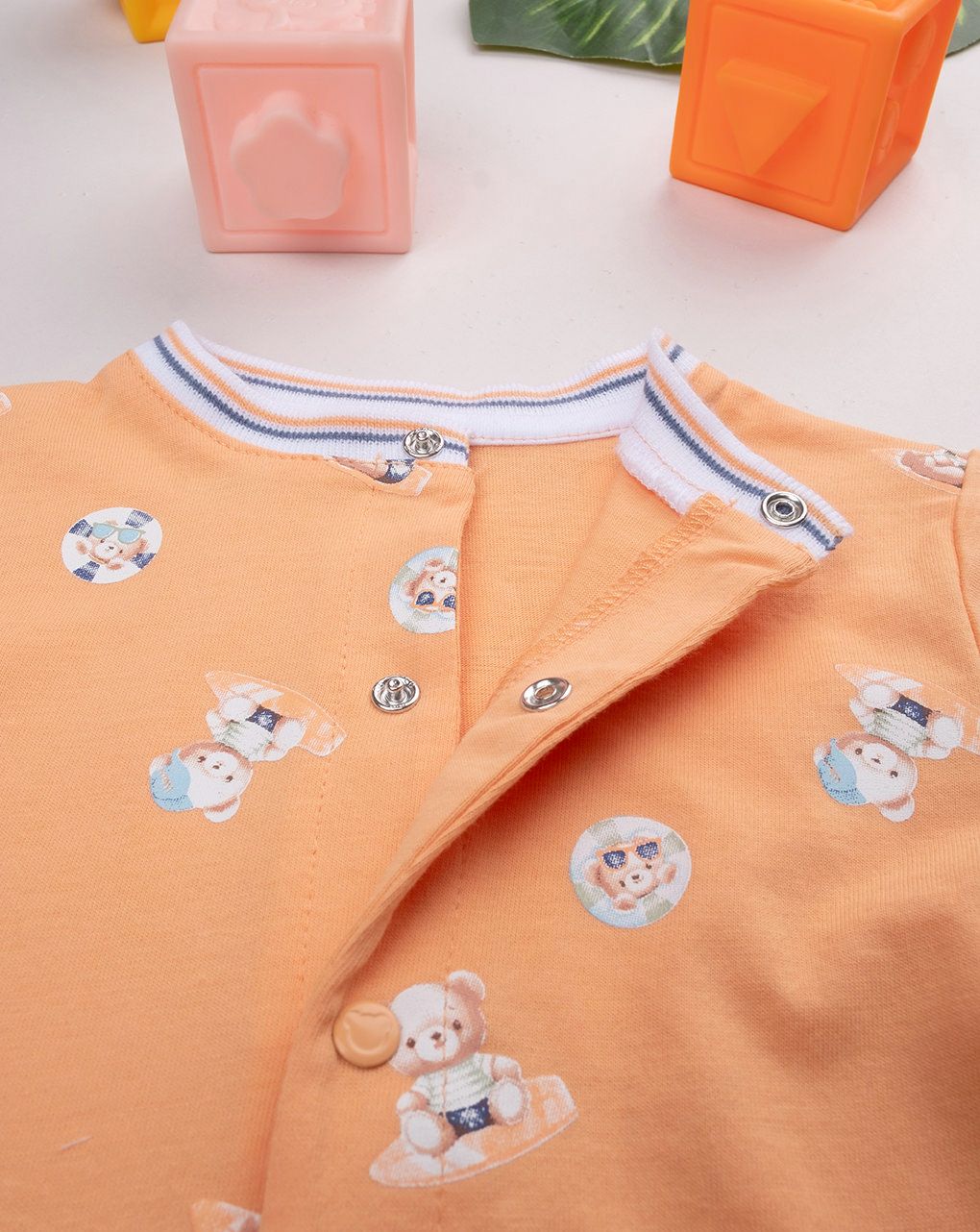 Pagliaccetto bimbo arancione stampa allover