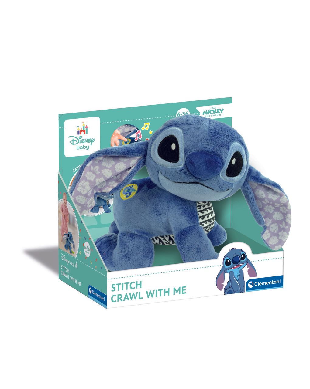 Peluche stitch gattona con me - 6m+ - baby clementoni