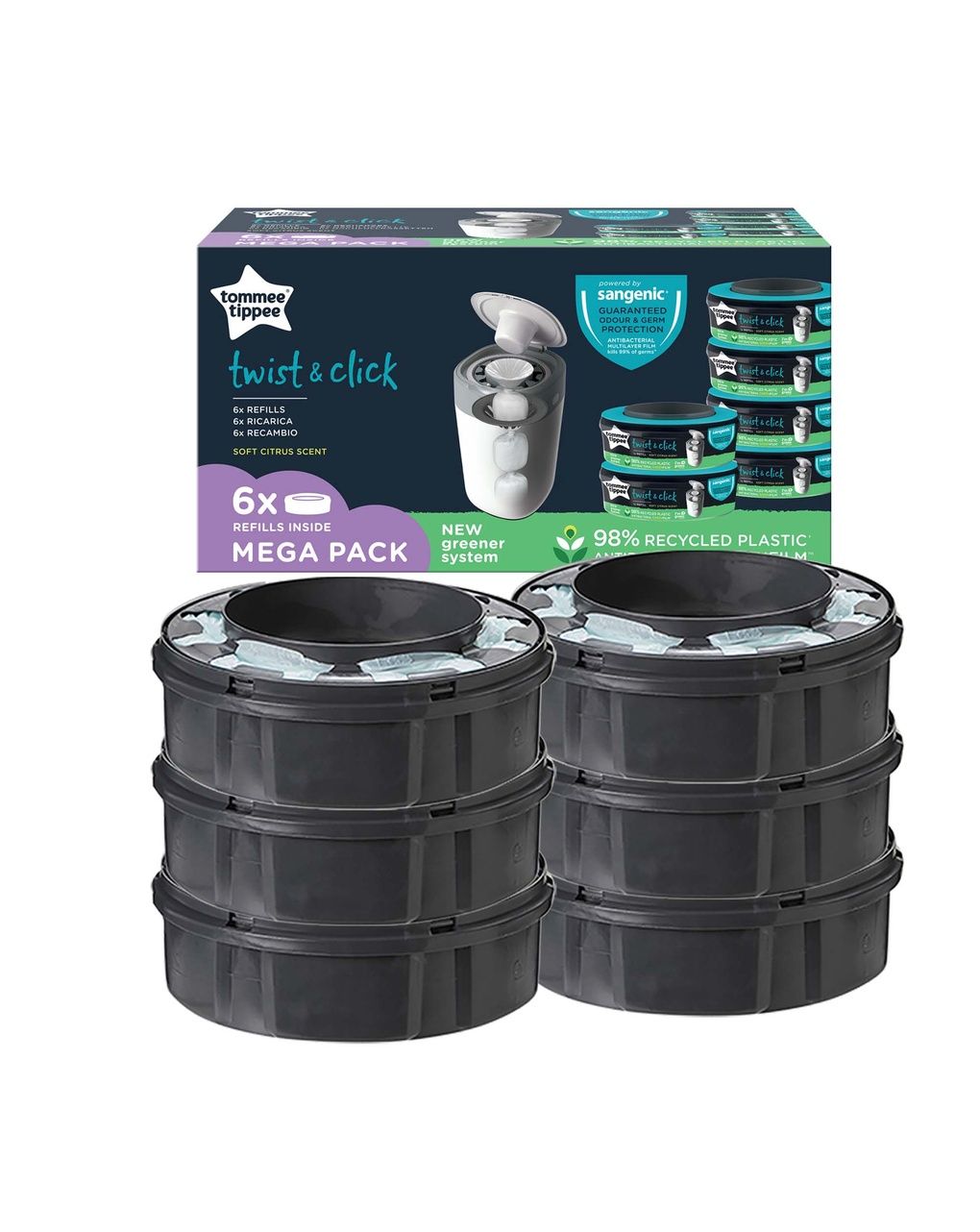 Ricariche twist and click advanced confezione da 6 - tommee tippee