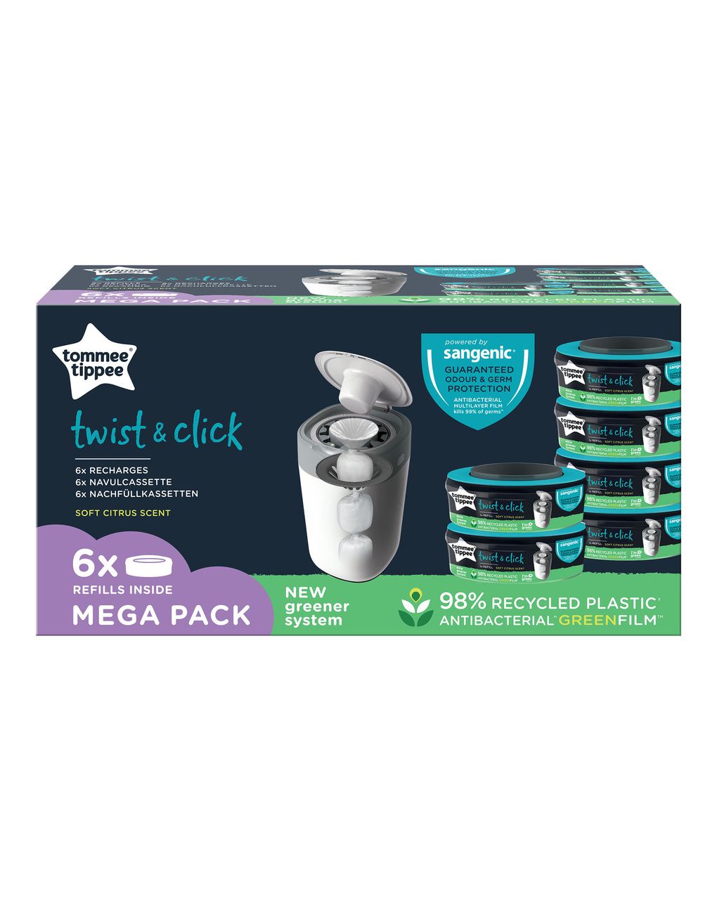 Ricariche twist and click advanced confezione da 6 - tommee tippee