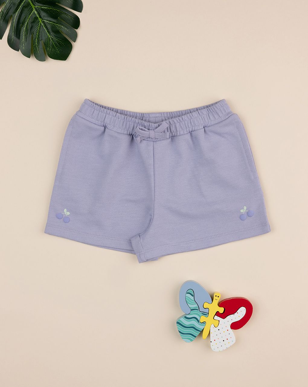 Shorts bimba lilla ciliegia