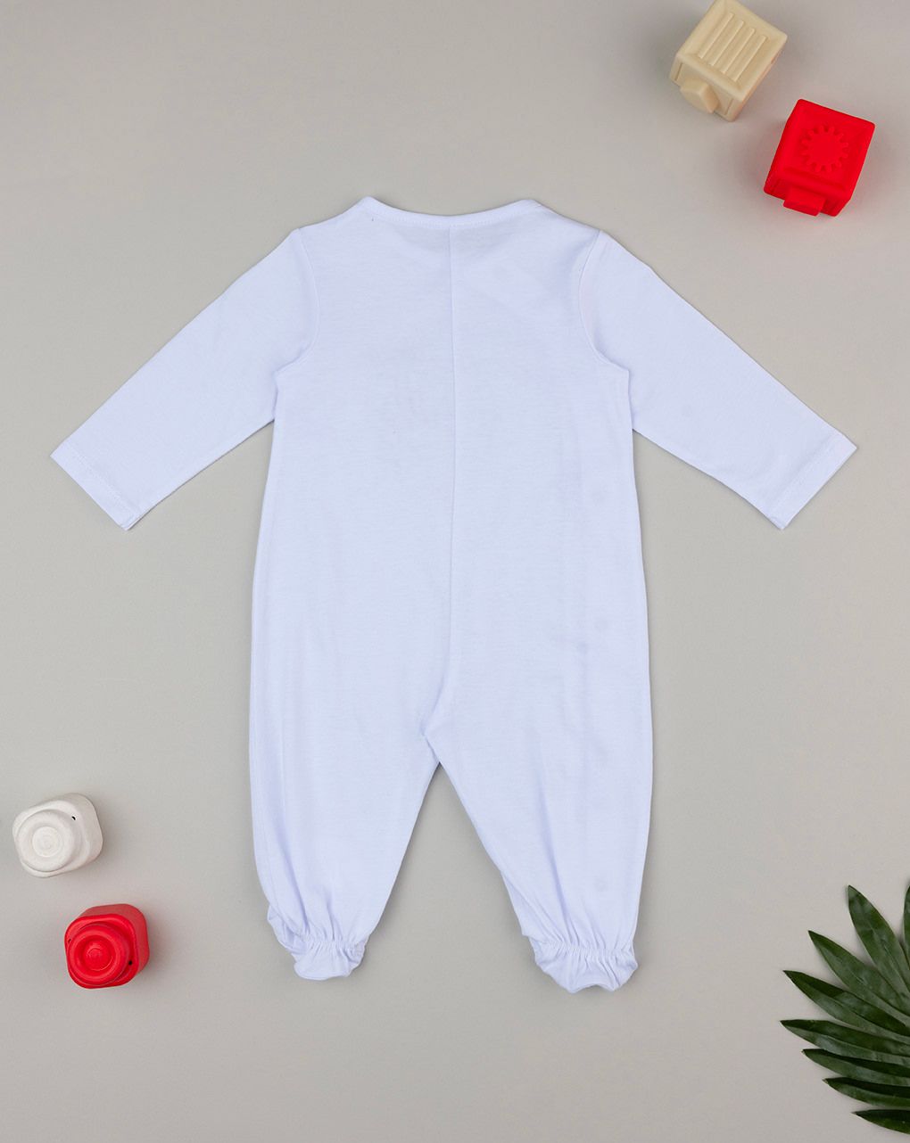 Tutina unisex bianca con stampa