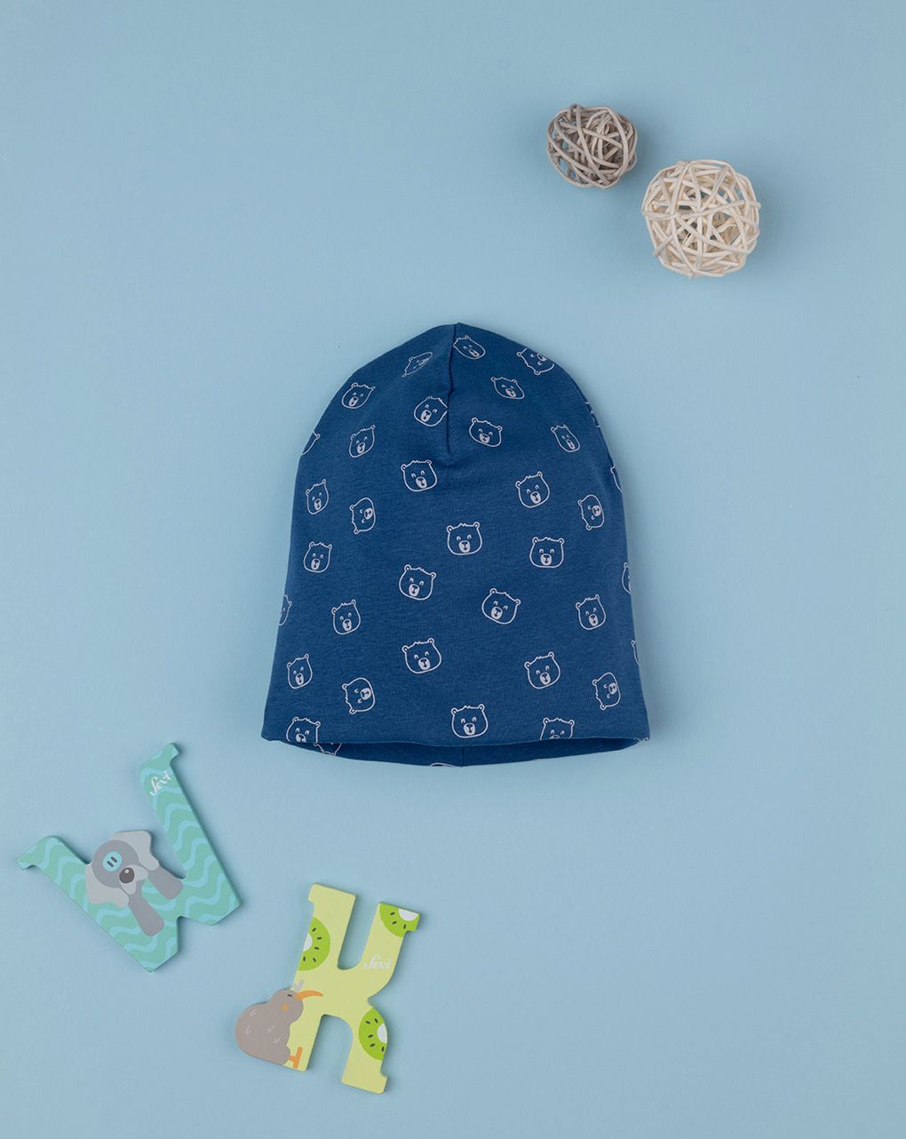 Berretto bimbo blu orsi