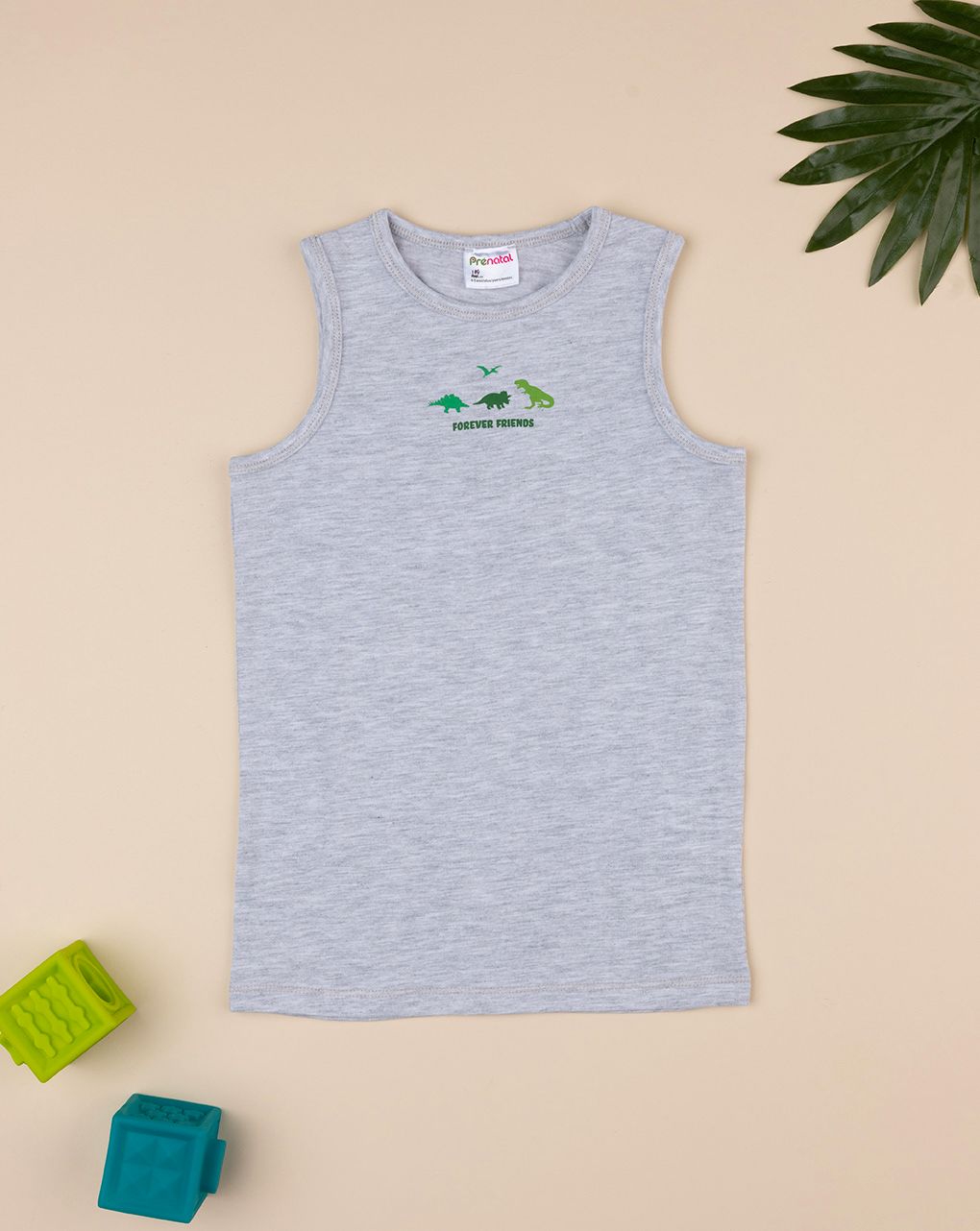 Canotta bimbo grigia dinosauri