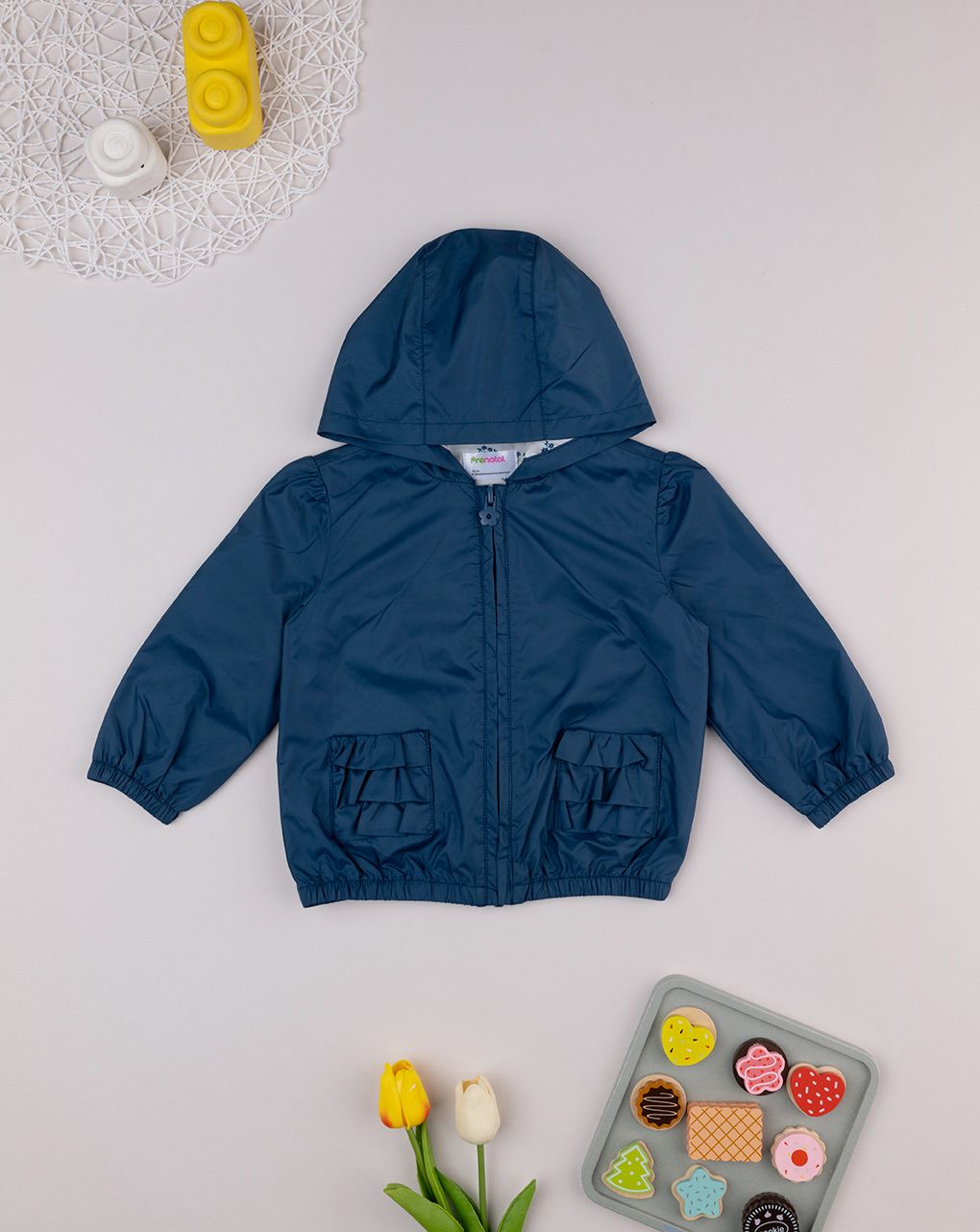 Giacca antivento bimba blu