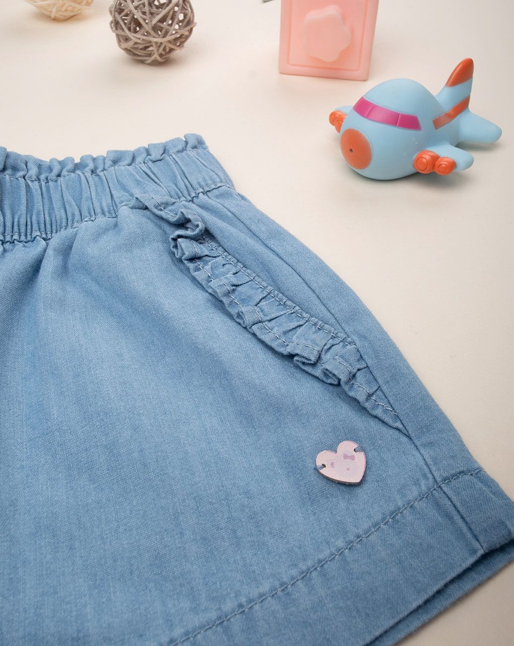 Shorts chambray chiaro bimba