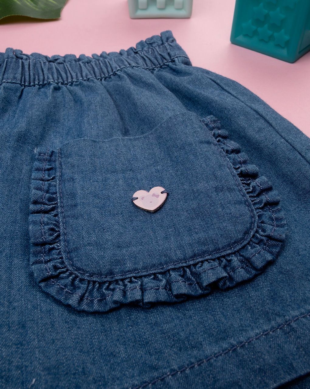 Shorts chambray scuro bimba