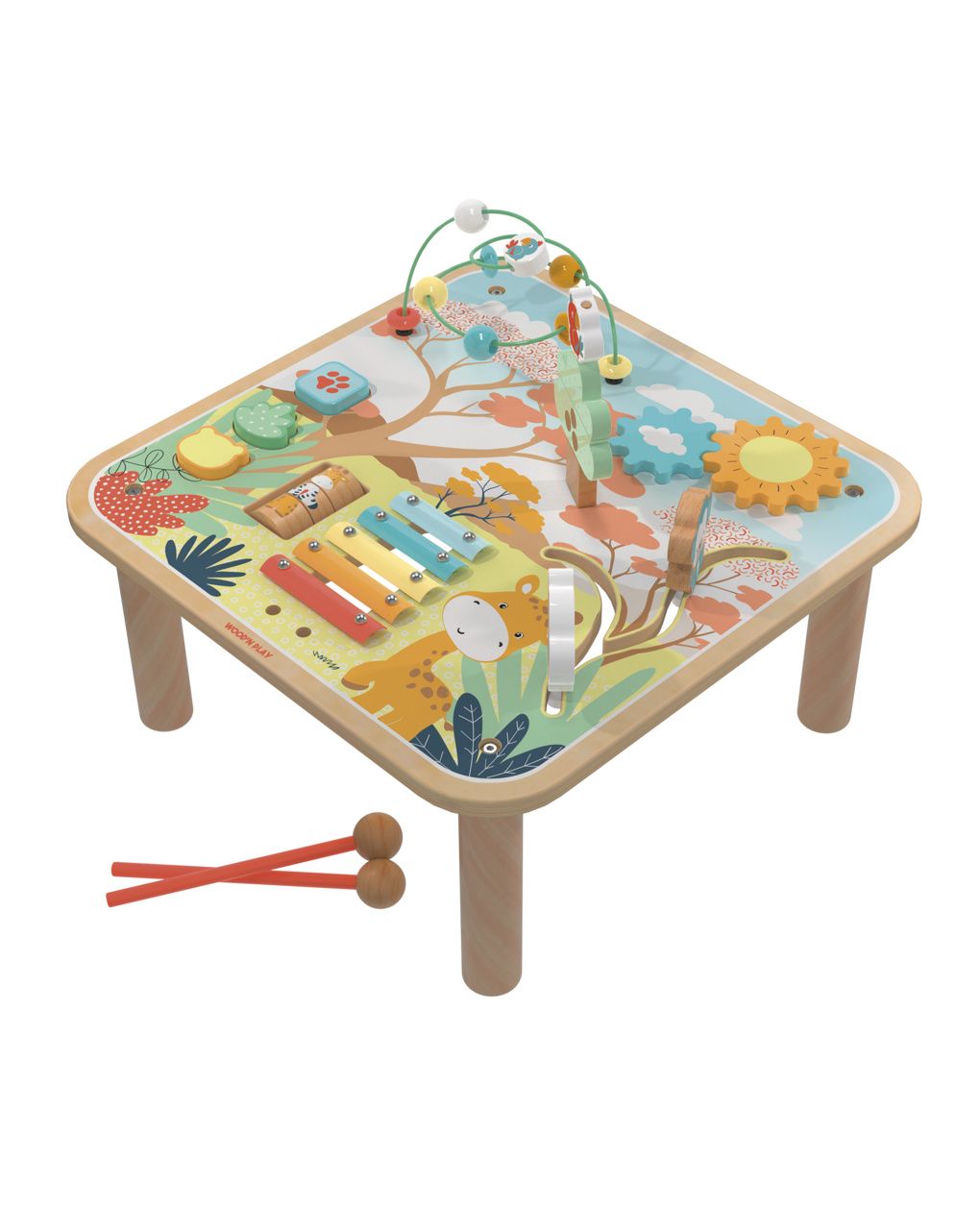 Tavolino multiattività savana in legno - 18m+ - wood " n" play