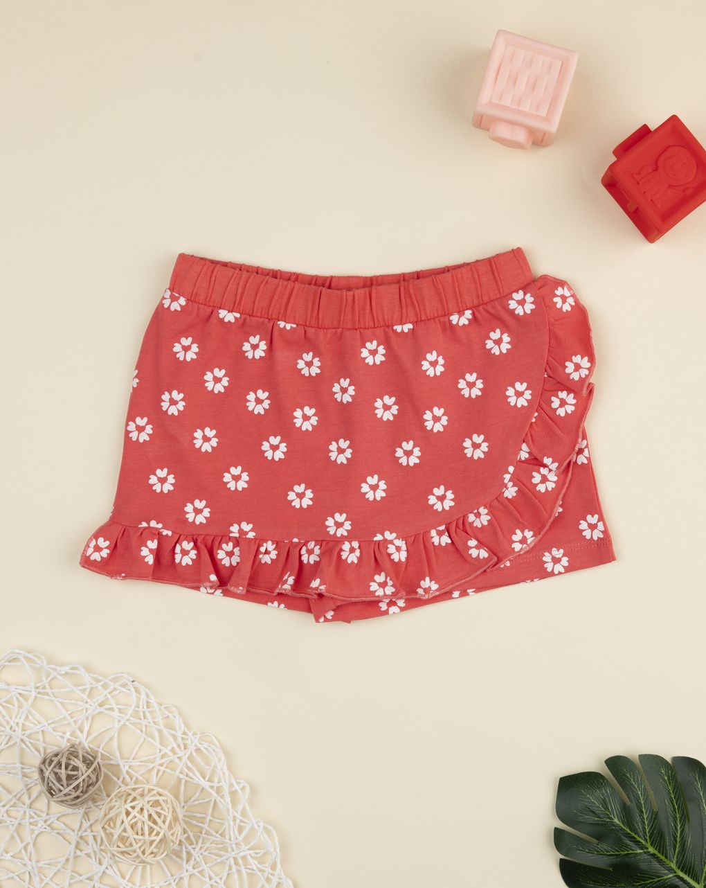 Gonnapantalone bambina corallo