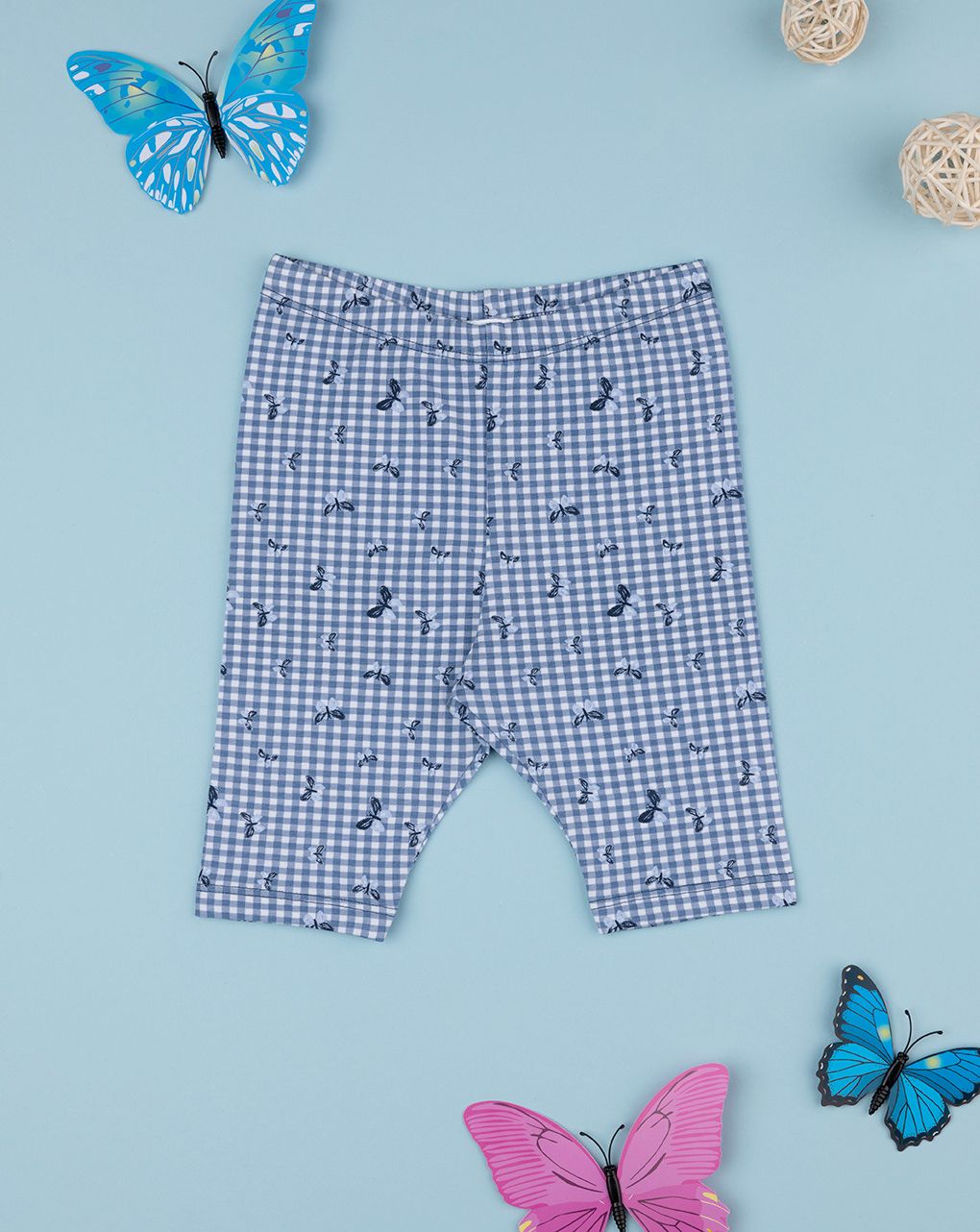 Legging bimba blu farfalle allover