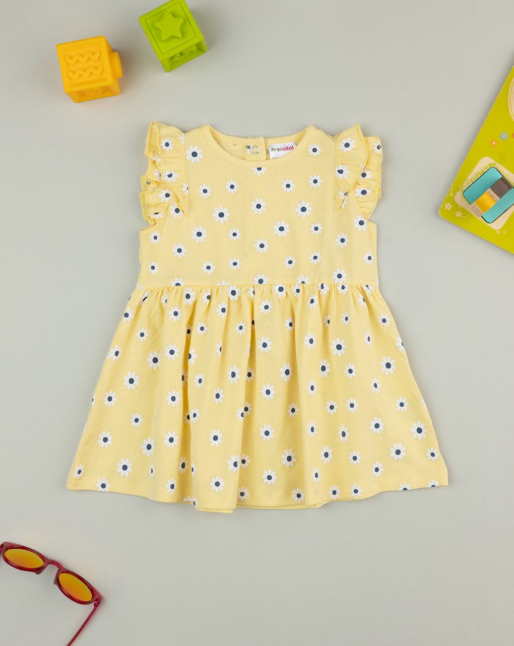 Abito bimba giallo stampato