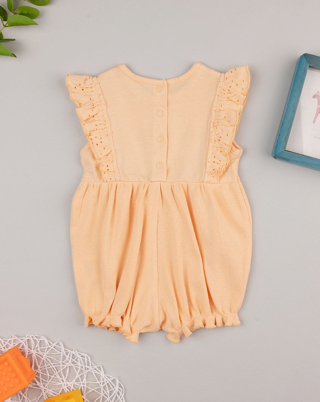 Pagliaccetto bimba arancione frill