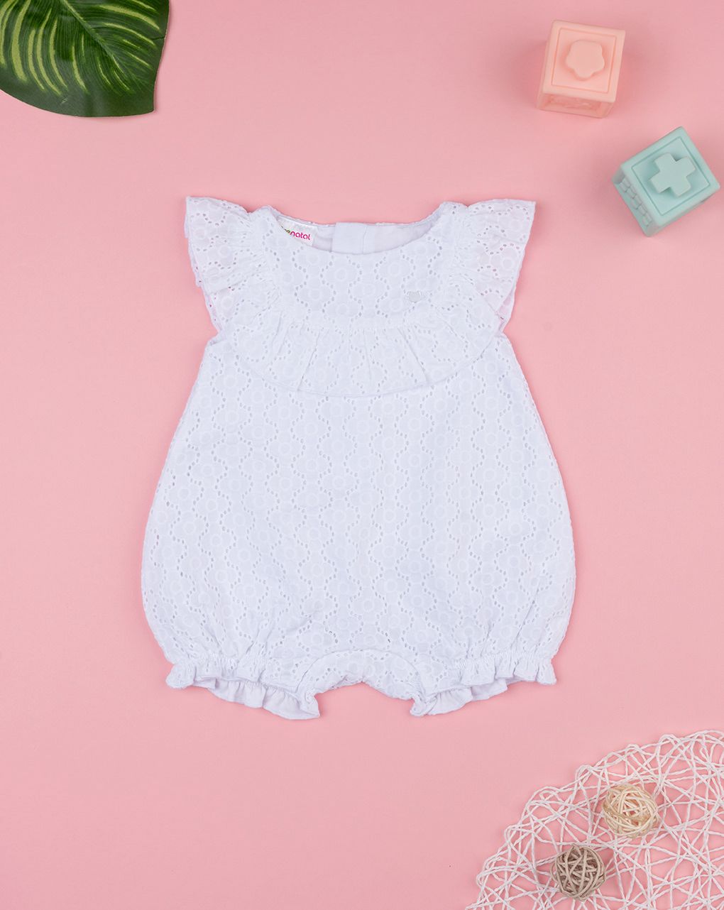 Pagliaccetto bimba sangallo bianco