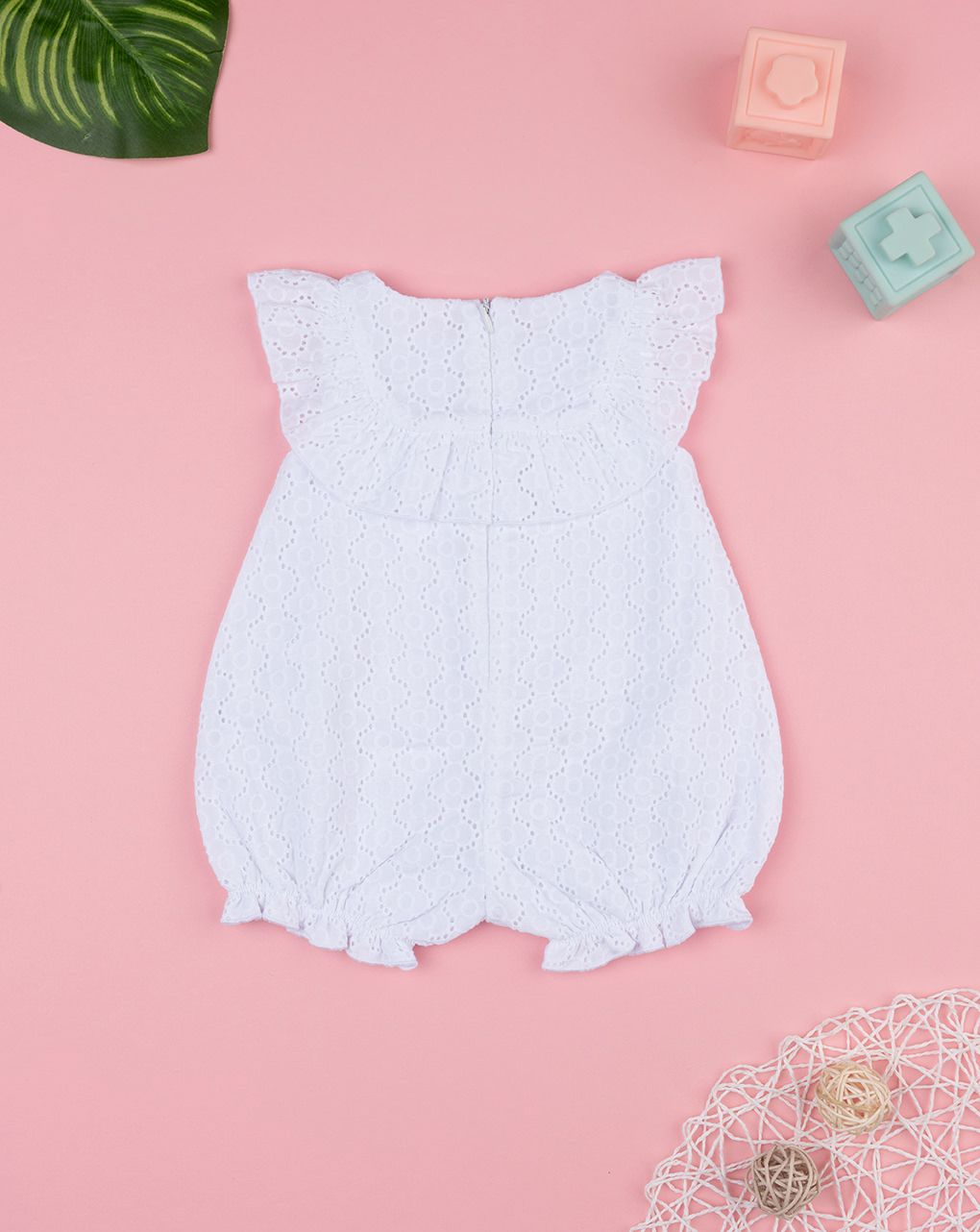 Pagliaccetto bimba sangallo bianco